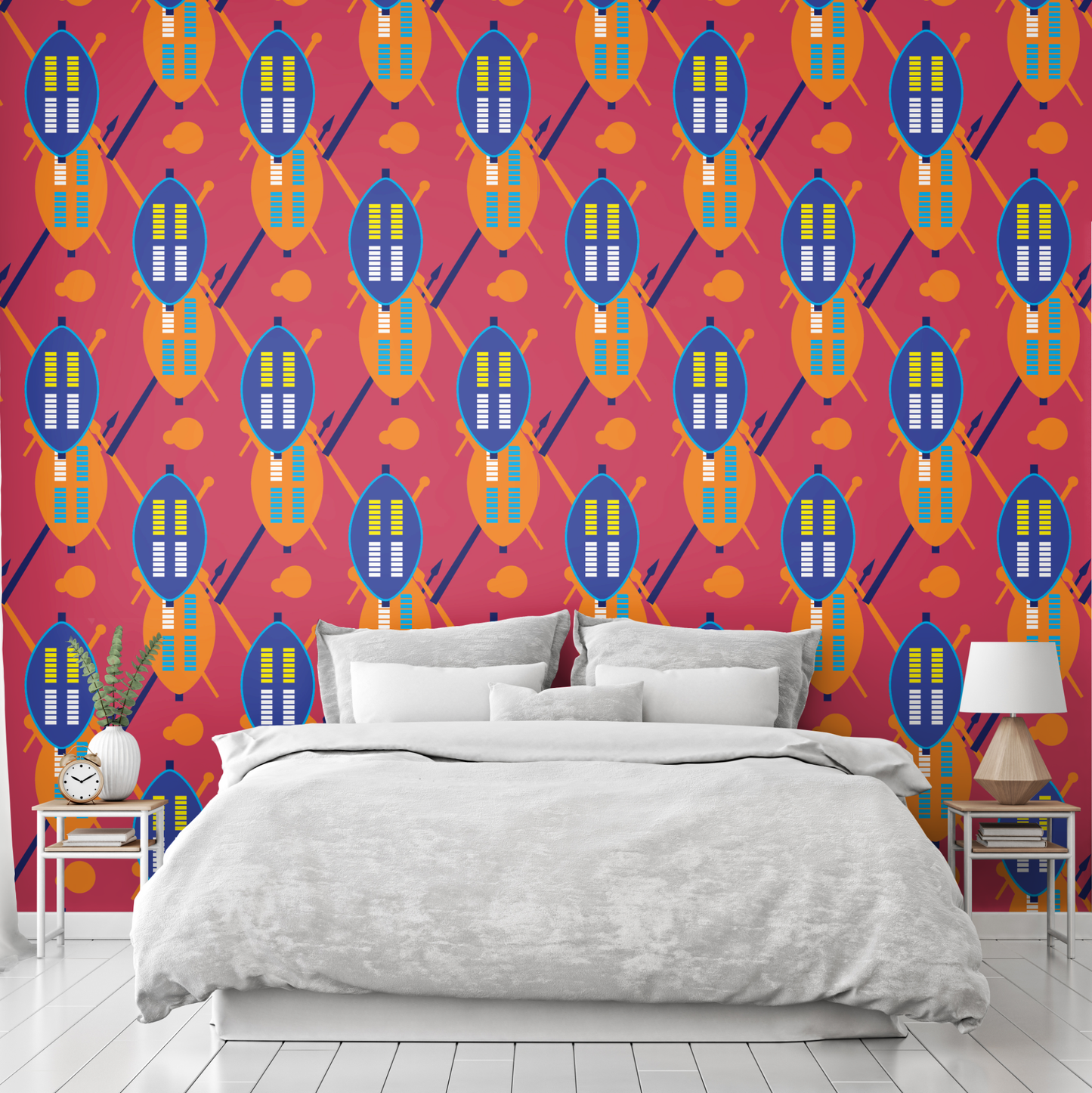 Mnotho Zulu Shield Wallpaper - Set of 2 rolls