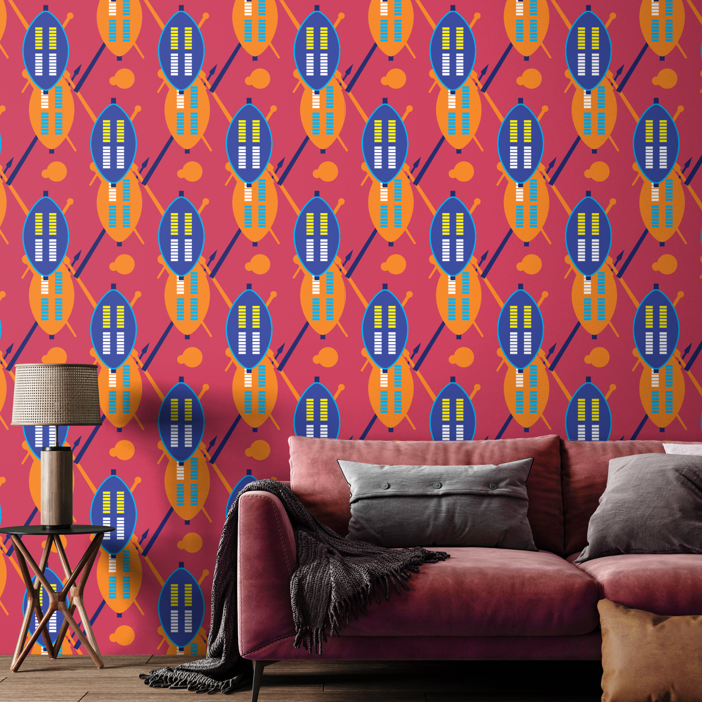 Mnotho Zulu Shield Wallpaper - Set of 2 rolls