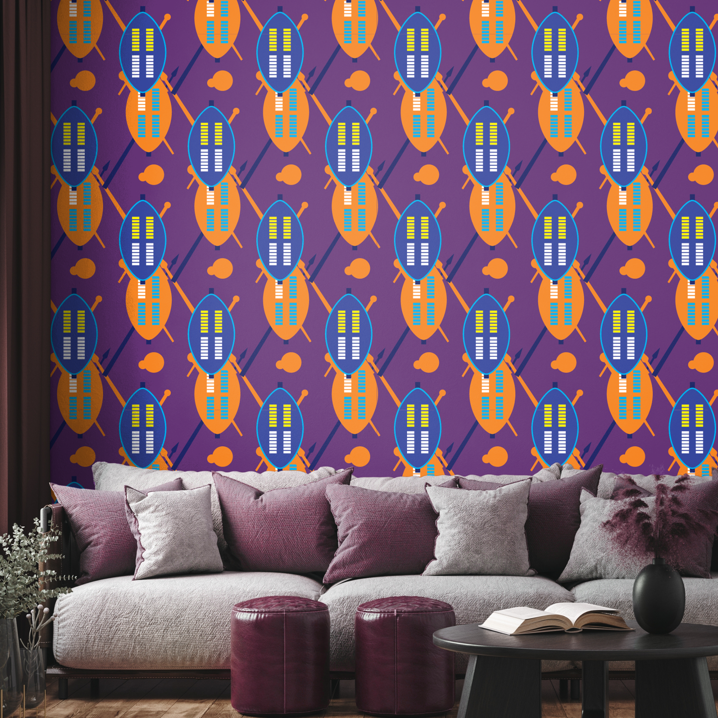 Themba Zulu Shield Wallpaper - Set of 2 rolls