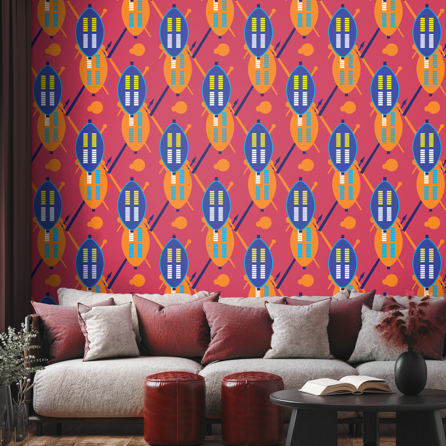 Mnotho Zulu Shield Wallpaper - Set of 2 rolls