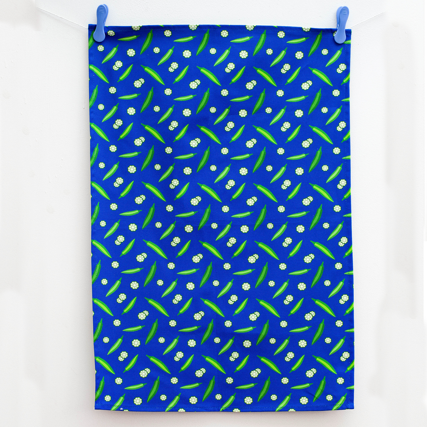 TEA TOWEL OKRA BLUE