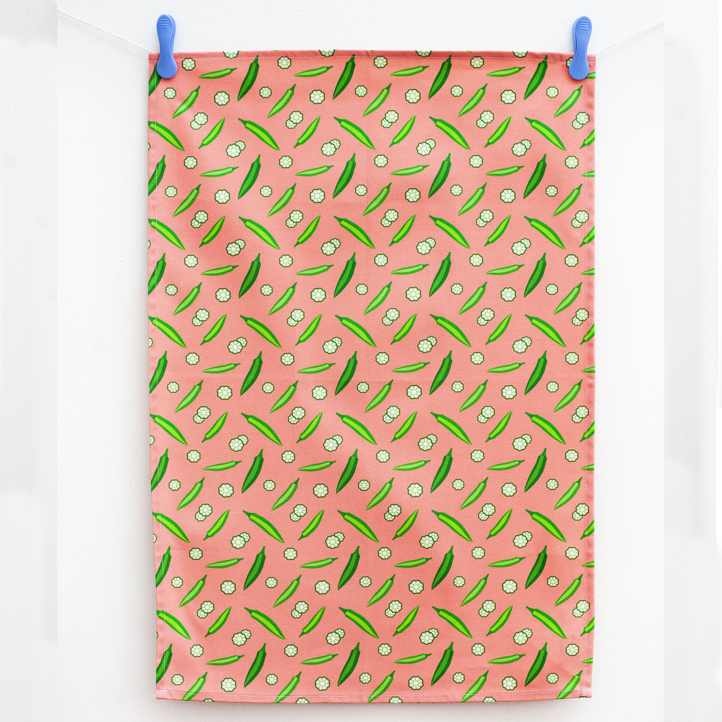 TEA TOWEL OKRA GRAPEFRUIT PINK